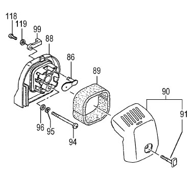 (image for) Air Filter Assembly 33cc Red